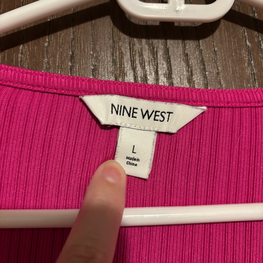 Nine West Hot Pink Long-Sleeve Top - Picture 2 of 3